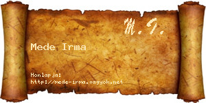 Mede Irma névjegykártya
